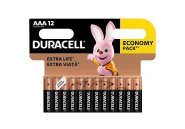 Patareid Duracell AAA 12tk Ecopack