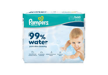Niisked salvrätikud PAMPERS Water,3x60tk