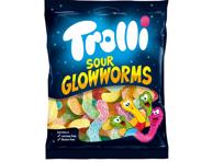 Kummikompv.Sour Glowworms TROLLI 100g
