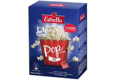Mikropopkorn soolaga ESTRELLA 3x90g