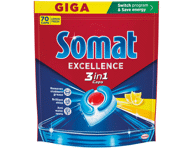 Kapslid SOMAT Excellence 3in1 Lemon 70tk