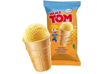 Jäätis mango vahvlitops.VÄIKE TOM 65g
