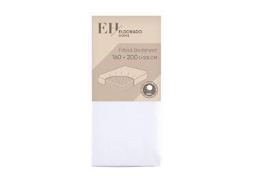 Voodilina kummiga EH 160x200+30cm,valge - 1