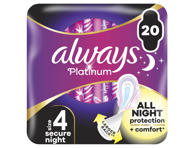 Hügieenisid.ALWAYS PlatinumNight S4 20tk