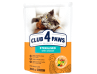 Steril. kassi kuivt.CLUB 4 PAWS kana300g