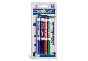 Valge tahvli marker CARIOCA, 4,5mm 4tk