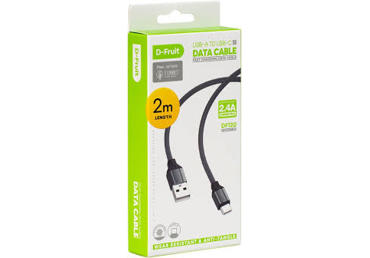 Kaabel D-FRUIT USB-A/C, 2m, DF120