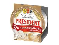 Sulatatud juust PRESIDENT seentega 120g