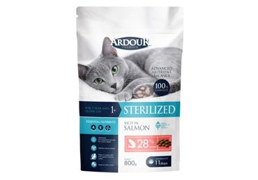 Kuiv kassit.Sterilized lõhe ARDOUR 800g