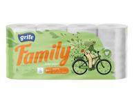 Tualettpaber Family 3-kihiline, GRITE, 8 rl