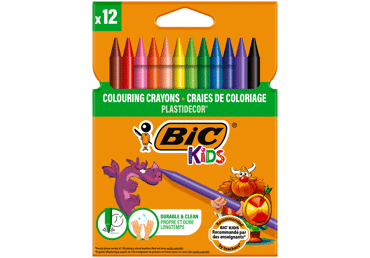 Värvilised kriidid BIC PLASTIDECOR 12tk