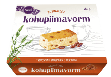Kohupiimavorm FARMI rosinatega, 250g
