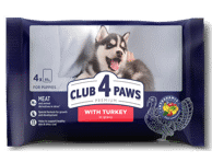 Koeratoit CLUB 4 PAWS kalkun 4x85g