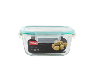 Klaasist toidukarp UNIWELL 800ml