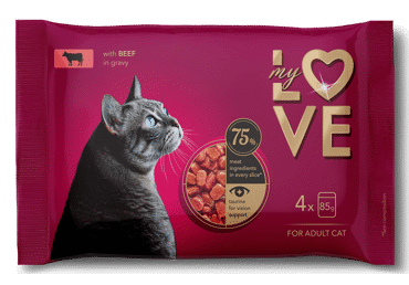 Kassisööt MY LOVE veiseliha 4x85g