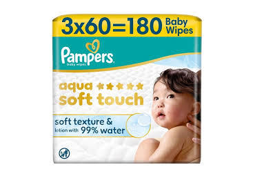 Niisk.salvr.PAMPERS AquaSoftTouch,3x60tk