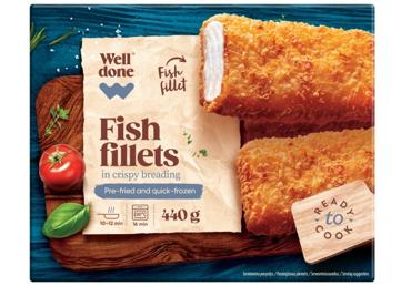 Külm.paneeritud kalafilee WELL DONE 440g
