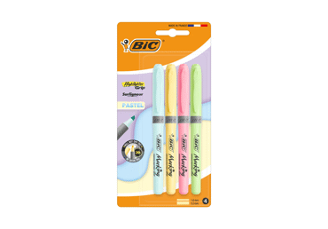 Tekstimarker BIC Grip Pastel, 4tk