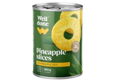 Ananassilõigud mahladega WELL DONE 565g