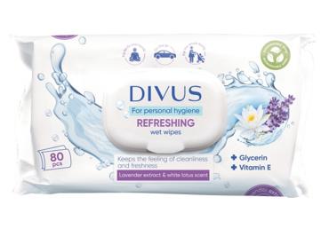 Niisked salvrätik.DIVUS Refreshing 80tk