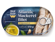 Makrellifilee õlis WELL DONE,170g