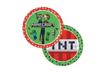 Papptaldrikud Minecraft 23cm, 8tk