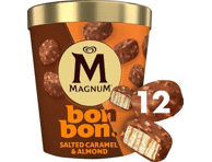 Soolakaramelli ja mandlitega jäätisekommid MAGNUM 168g