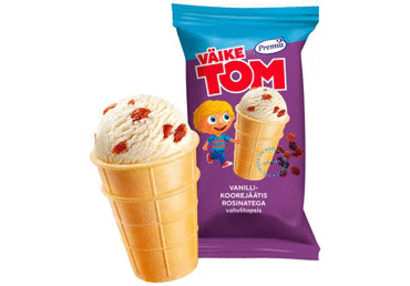 Jäätis vanilje-rosin. VÄIKE TOM 70g