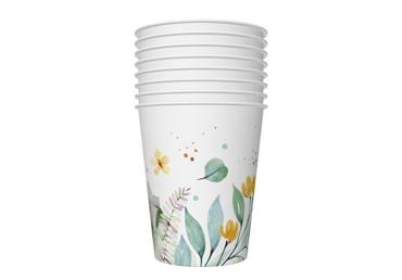 Ühekordne tass ILAJA Floral 250ml 8tk