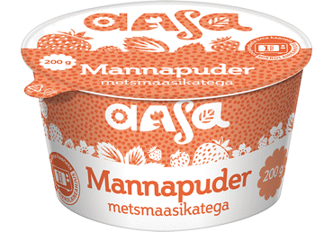 Mannapuder metsmaasikatega AASA 6% 200g