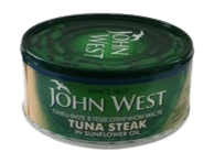 Tuunikalasteik õlis JOHN WEST, EO, 160g