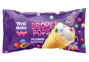 Vanillijäätis kommidega WELL DONE 65g