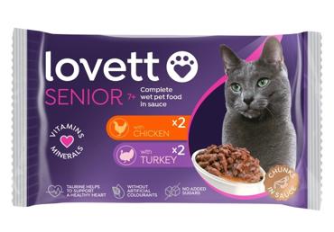 Kassisööt kana/kalk.Senior LOVETT 4x100g