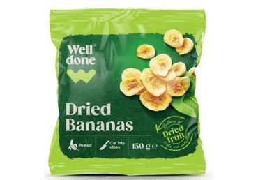 Kuivatatud banaanid WELL DONE 150g