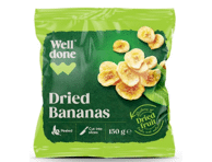 Kuivatatud banaanid WELL DONE 150g