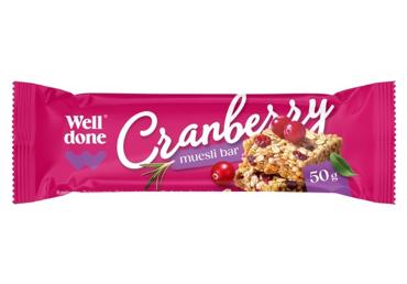 Müslibatoon jõhvikatega WELL DONE 50g