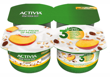 Jogurt ACTIVIA virsiku-müsliga, 4x120g