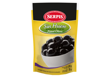 Mustad kivideta oliivid SERPIS 170g