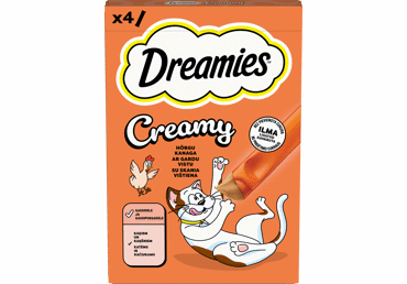 Suupiste kassidele  DREAMIES kana 4x10g