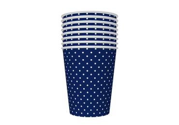 Ühekordne tass ILAJA Dots Blue 250ml 8tk