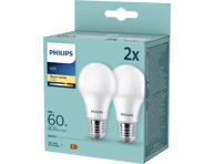 LED lamp PHILIPS A60 60W E27 2tk