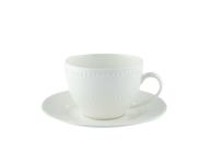 Tass ja alusega AURORA White Beads 280ml