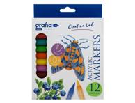 Akrüülmarkerid GRAFIA PLUS,12tk