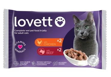 Kassitoit veisel.kana Adult LOVETT4x100g