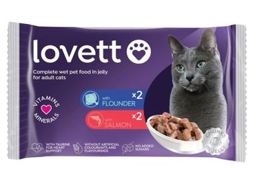 Kassitoit lest/lõhe Adult LOVETT 4x100g