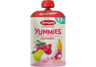 Püree SEMPER Yummies vaarika 120g 12k