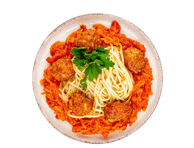 Lihapallid tomatikastmes spagettiga 300g
