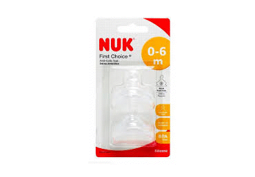 Pudelilutt NUK silikoon S 0-6k,2tk