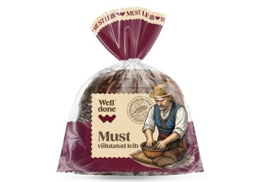 Viilutatud must leib WELL DONE, 375g
