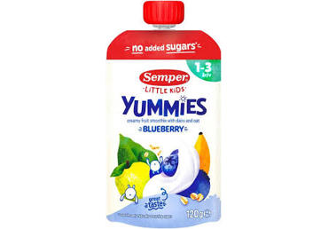 Püree SEMPER Yummies mustik.120g 12k